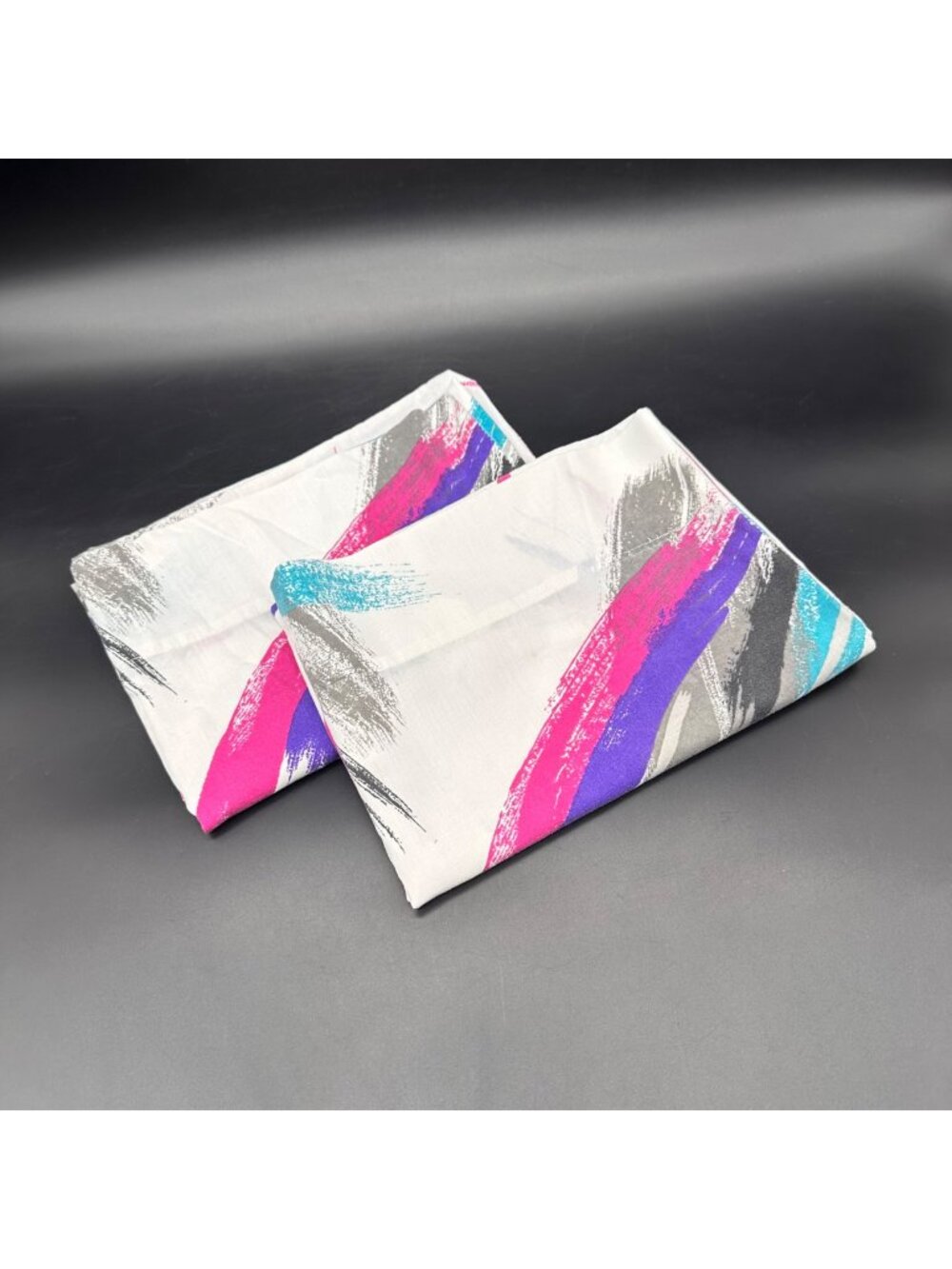 Vintage Paint Stroke Pillowcases Standard Size Springs USA Abstract 1980s Retro